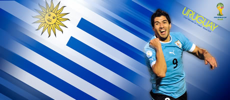 Wallpaper Copa Muncial de Futbol Brasil 2014 - Uruguay - Luis Suarez