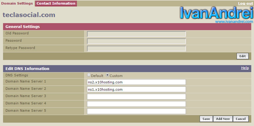 Enom - Configuración DNS