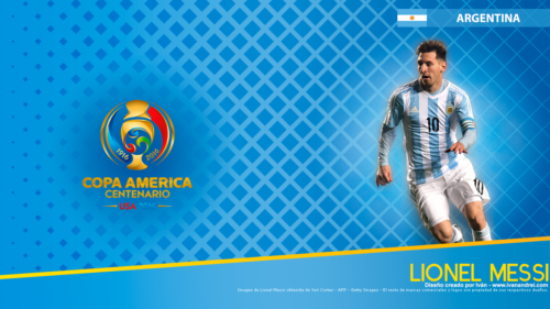 Wallpaper Copa América Centenario - Argentina - Lionel Messi - 1366x768