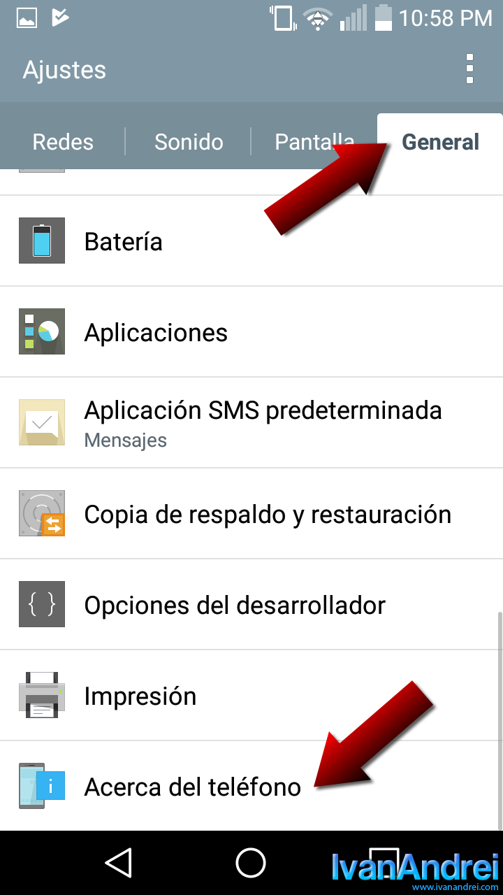 Androir - Acerca del teléfono
