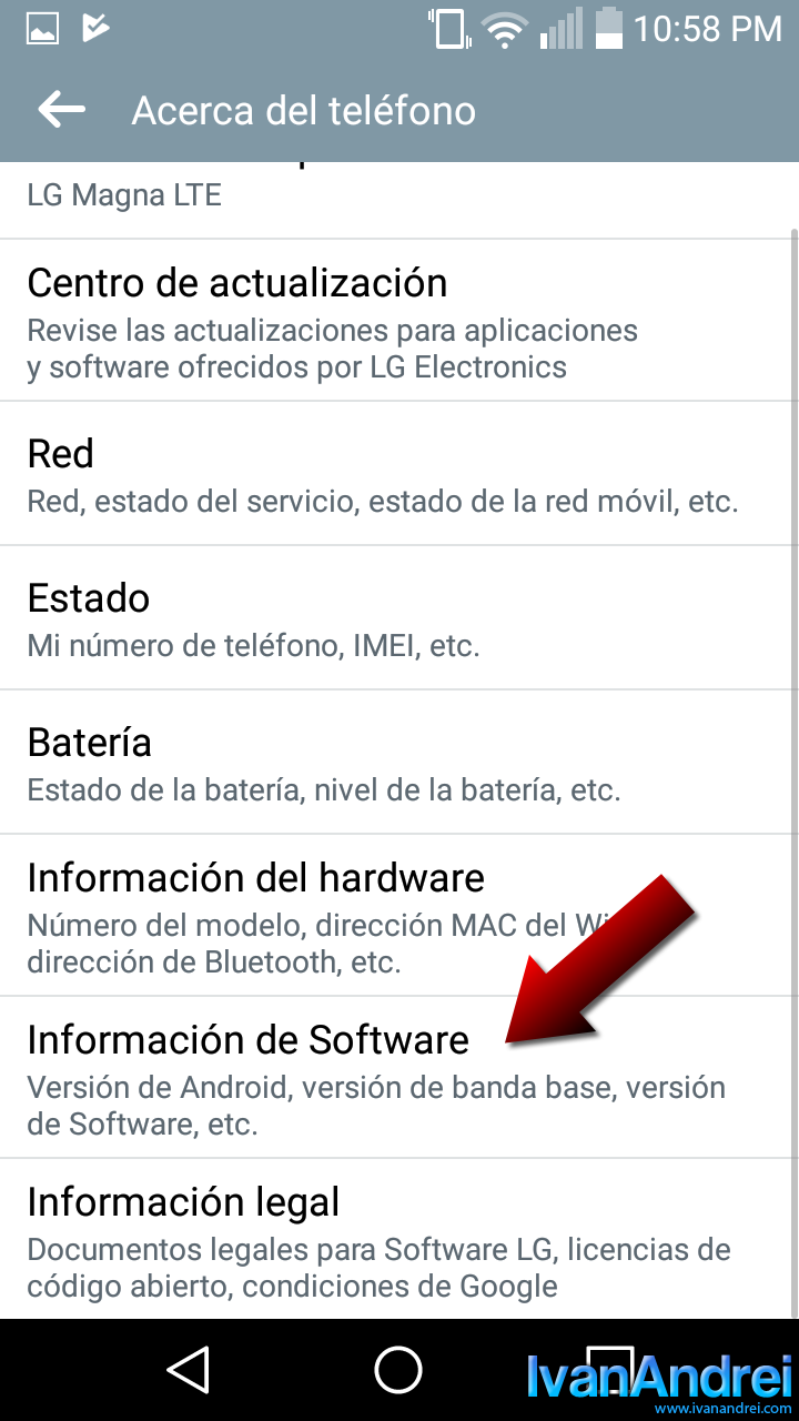 Android - Información del software