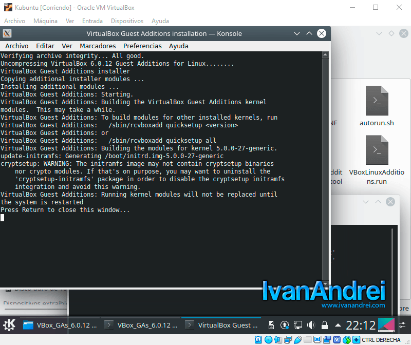 Guest Additions instalado en Linux