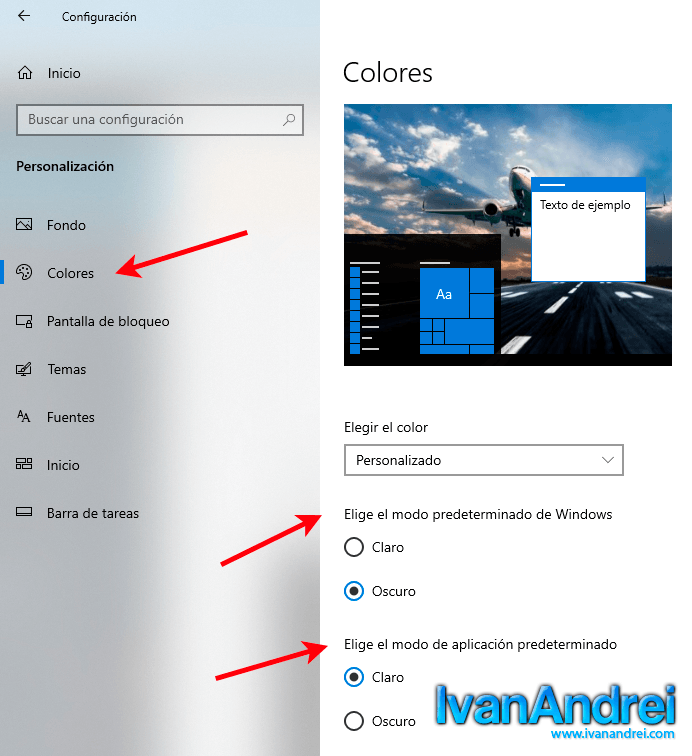 Windows 10 - Modo nocturno