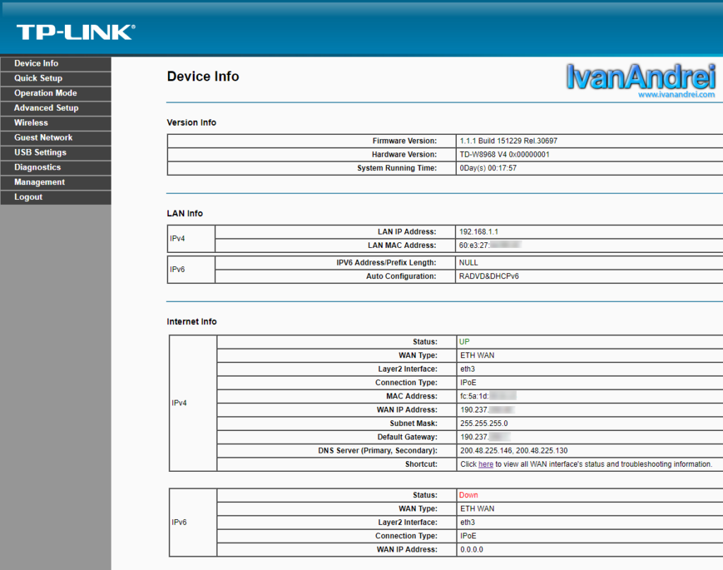 Configurar TP-Link modo router - Obtener IP sobre Ethernet (IPoE)