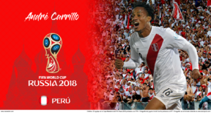 Wallpaper de André Carrillo de Perú en la Copa Mundial de Rusia 2018 - Edición para Laptop (1366x768)