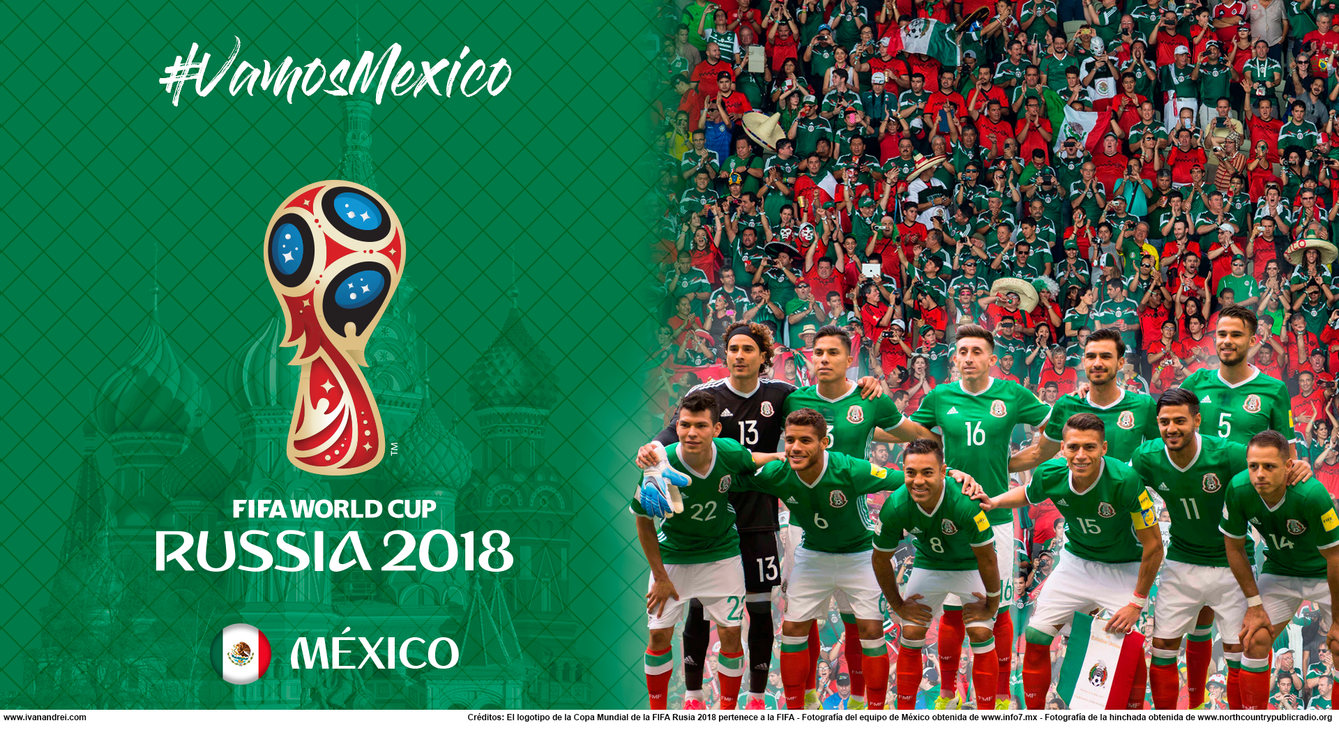 Wallpaper de la selección mexicana para PC y móviles (Rusia 2018) - Iván  Andréi