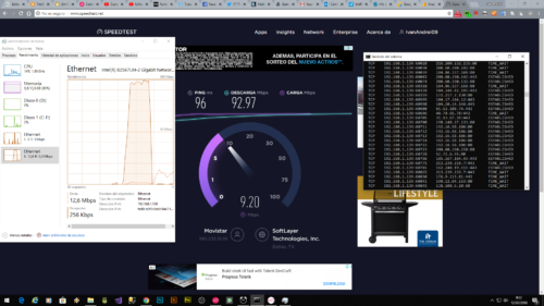 Netstat - Prueba de velocidad con PC libre de virus