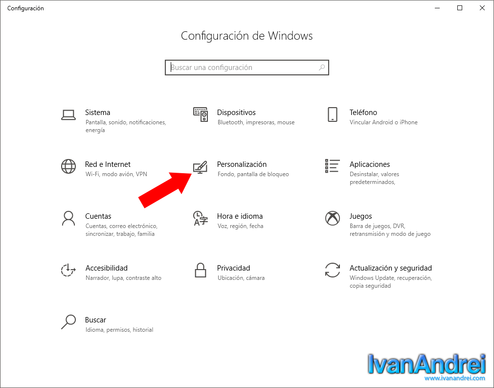 Configuración - Personalización
