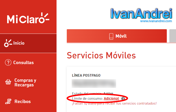 Cambiar a Claro Postpago Control (Perú) - Límite de consumo