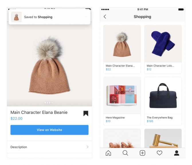 Instagram - coleeción de compras