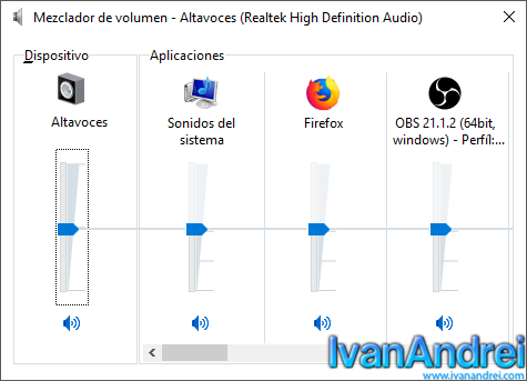 Mezclador de volumen de windows 10 (Clásico)