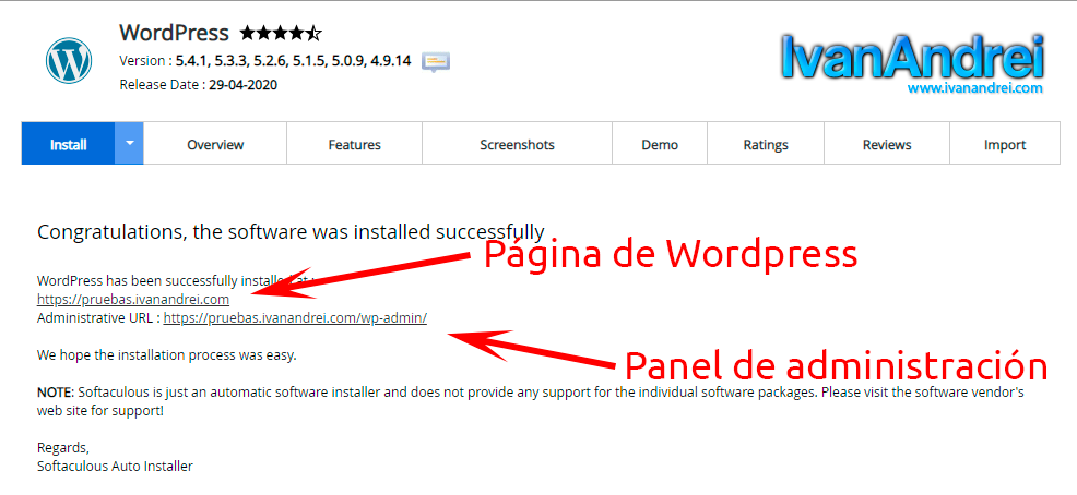 Como instalar WordPress con Softaculous