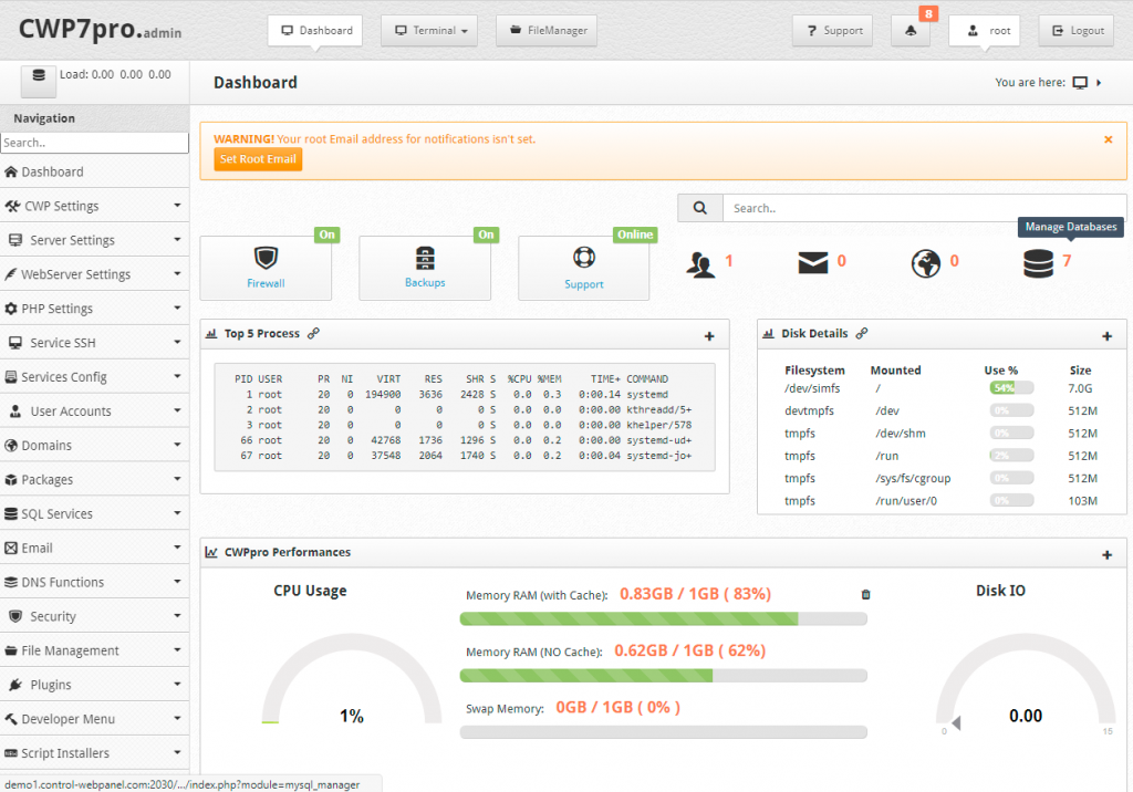 Instalación de CWP Control Web Panel