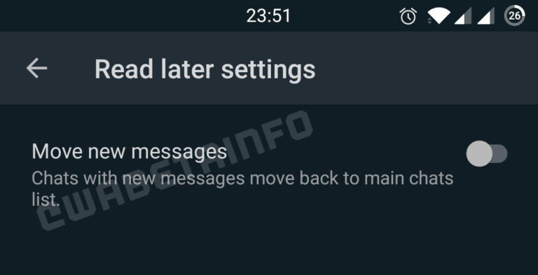 Configuración de leer más tarde en WhatsApp