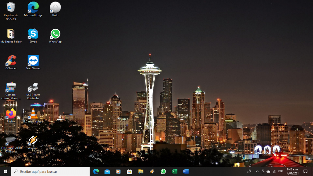 Escritorio de Windows 10 por defecto