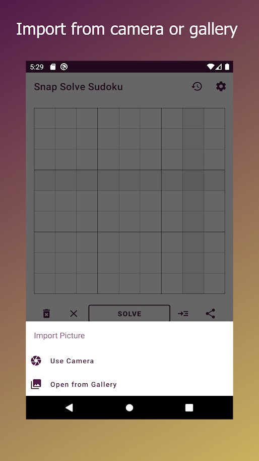 Resolver sudoku con tomar una foto desde un teléfono Android