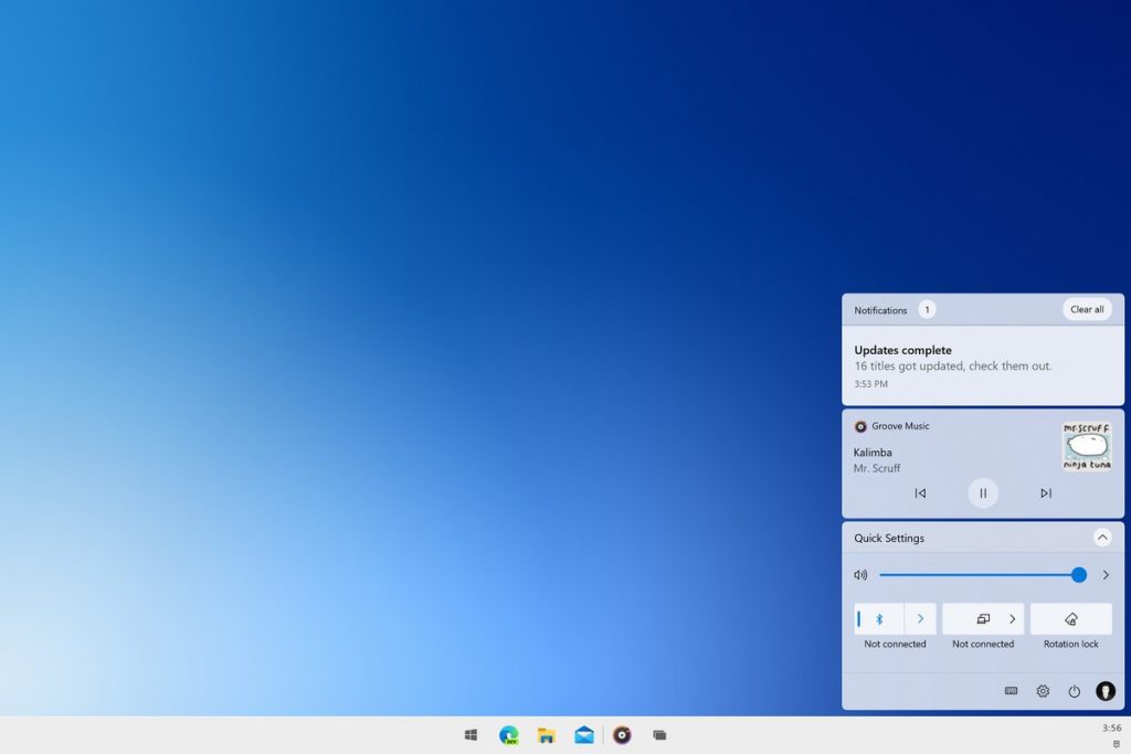 Centro de actividades en Windows