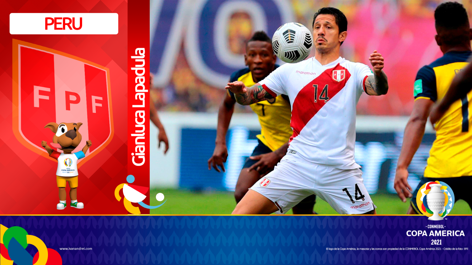 Wallpaper de Perú (Gianluca Lapadula) – Copa América Brasil 2021 - Iván