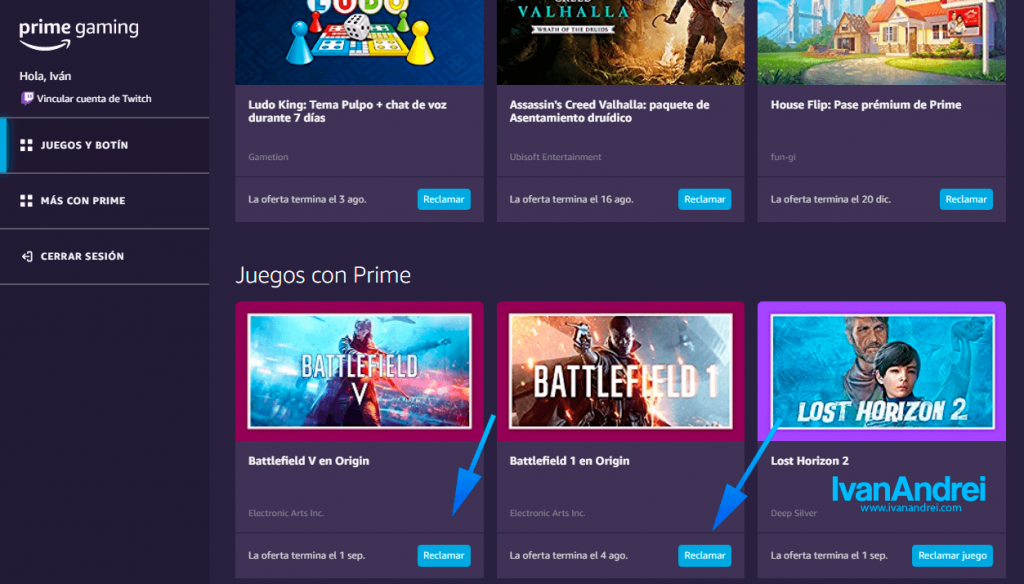 Prime Gaming de Amazon