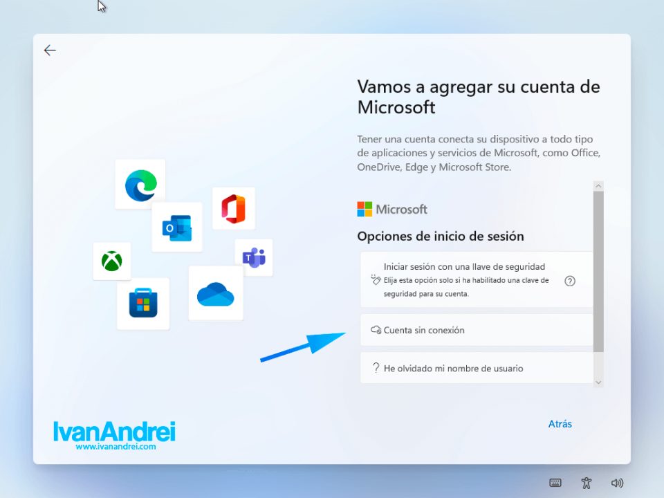 Windows 11 - Cuenta sin conexión