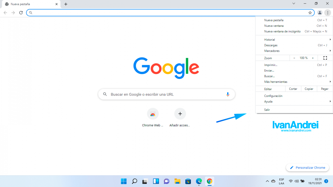 Esquinas rectas de Google Chrome en Windows 11