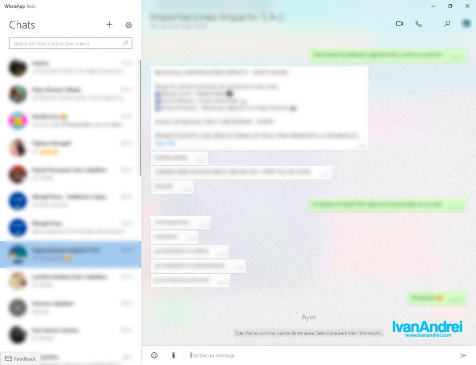 Nueva versión de WhatsApp para escritorio de Windows UWP