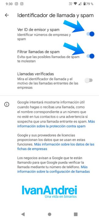 Android 11 - Ver ID de emisor y spam - Filtrar llamadas de spam