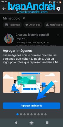 Asistente para agregar imágenesa tu página de Facebook