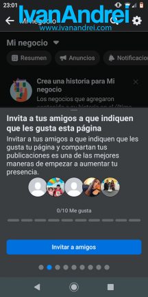 Invitar a tus contactos a tu página de Facebook