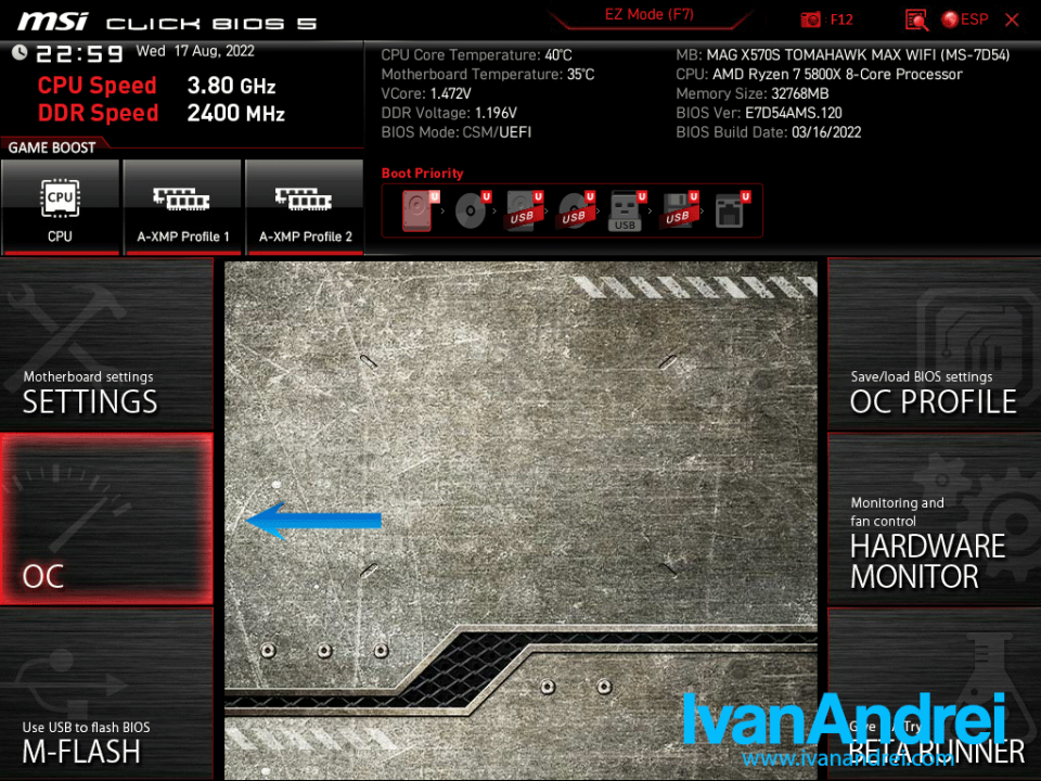 MSI BIOS UEFI - OC - Overclocking